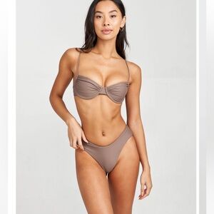 Nyud Sloan top + Levi bottom in truffle, size Small
